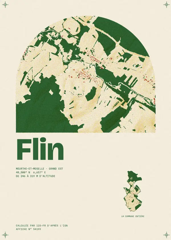 Affiche de Flin, calculée par 123-fr d'après l'IGN