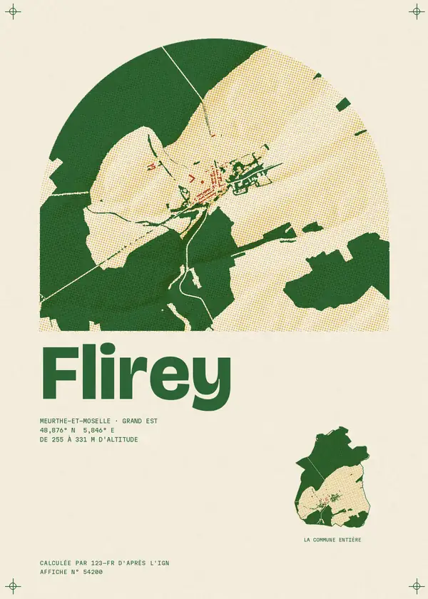Affiche de Flirey, calculée par 123-fr d'après l'IGN