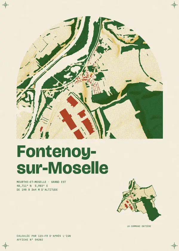 Affiche de Fontenoy-sur-Moselle, calculée par 123-fr d'après l'IGN