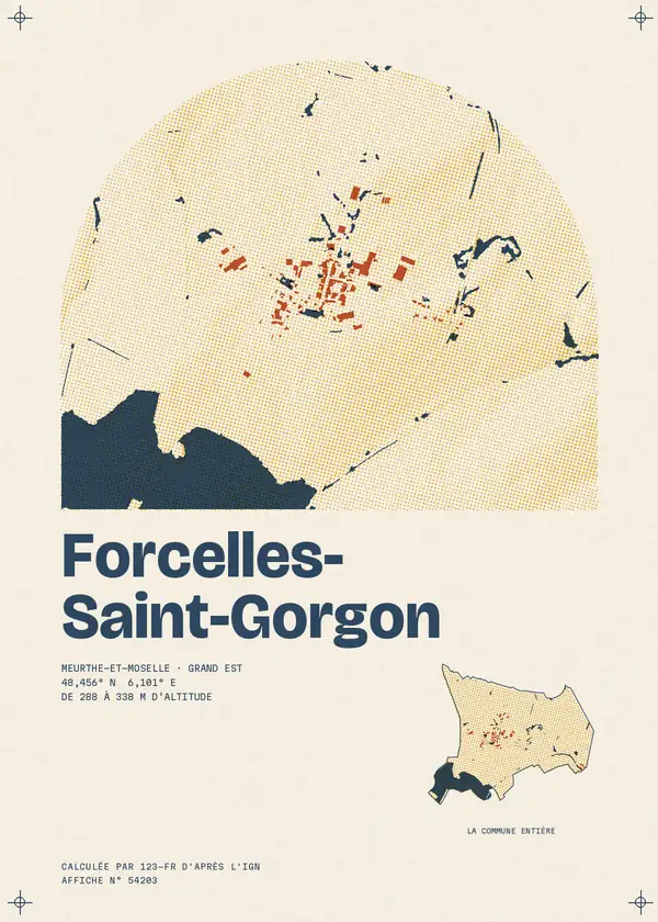 Affiche de Forcelles-Saint-Gorgon, calculée par 123-fr d'après l'IGN