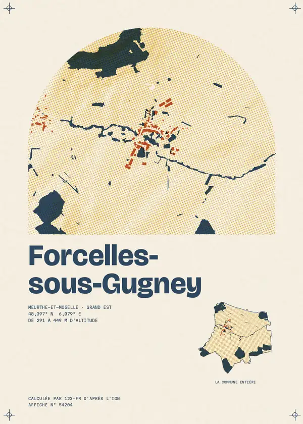 Affiche de Forcelles-sous-Gugney, calculée par 123-fr d'après l'IGN