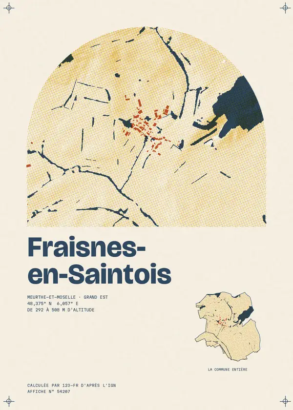 Affiche de Fraisnes-en-Saintois, calculée par 123-fr d'après l'IGN