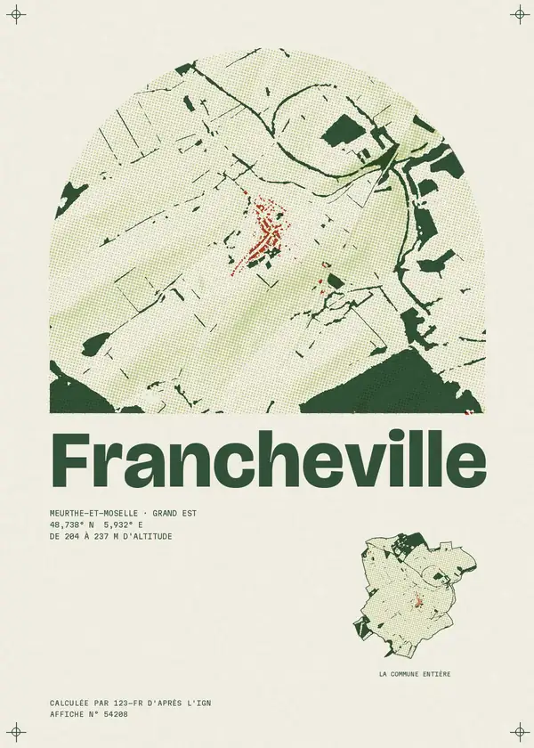 Affiche de Francheville, calculée par 123-fr d'après l'IGN