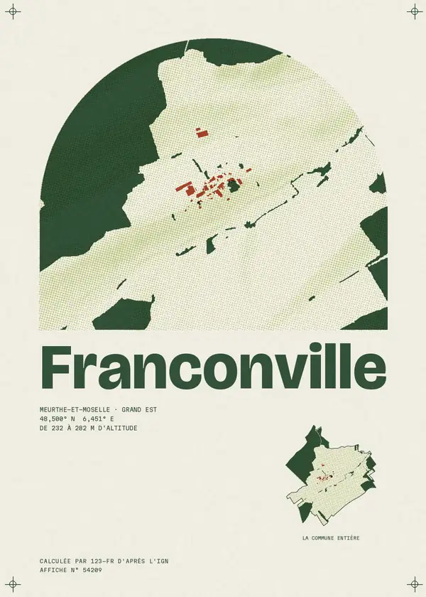 Affiche de Franconville, calculée par 123-fr d'après l'IGN
