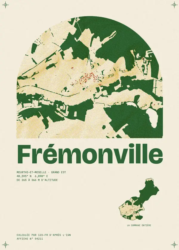 Affiche de Frémonville, calculée par 123-fr d'après l'IGN