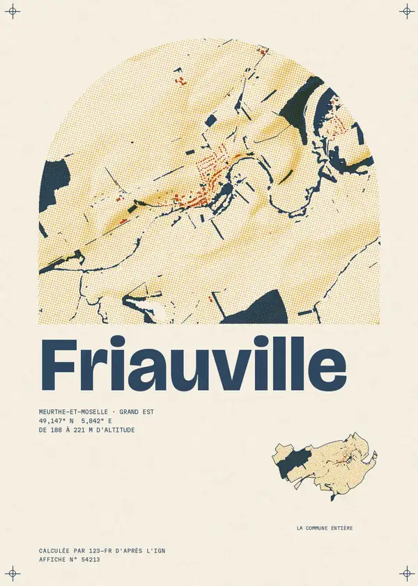 Affiche de Friauville, calculée par 123-fr d'après l'IGN