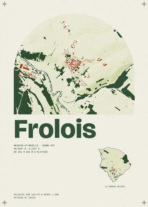 Affiche de Frolois, calculée par 123-fr d'après l'IGN