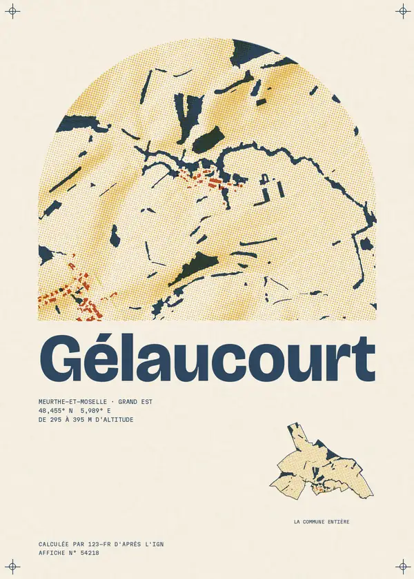 Affiche de Gélaucourt, calculée par 123-fr d'après l'IGN