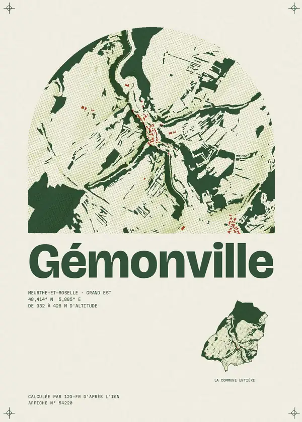 Affiche de Gémonville, calculée par 123-fr d'après l'IGN