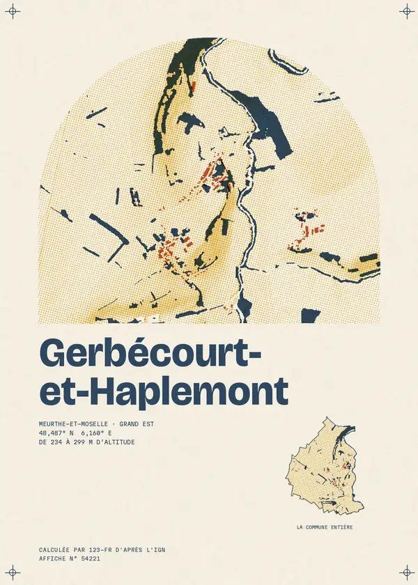 Affiche de Gerbécourt-et-Haplemont, calculée par 123-fr d'après l'IGN