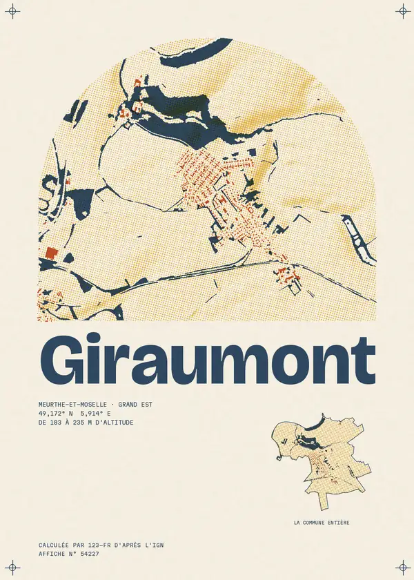 Affiche de Giraumont, calculée par 123-fr d'après l'IGN
