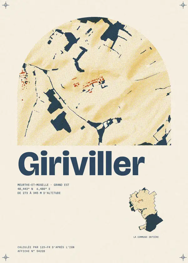 Affiche de Giriviller, calculée par 123-fr d'après l'IGN