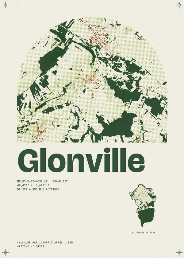 Affiche de Glonville, calculée par 123-fr d'après l'IGN