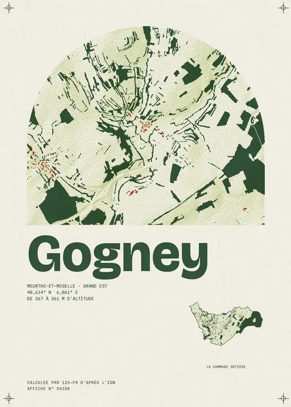Affiche de Gogney, calculée par 123-fr d'après l'IGN
