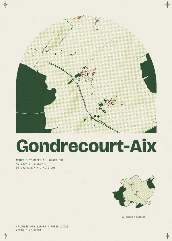 Affiche de Gondrecourt-Aix, calculée par 123-fr d'après l'IGN
