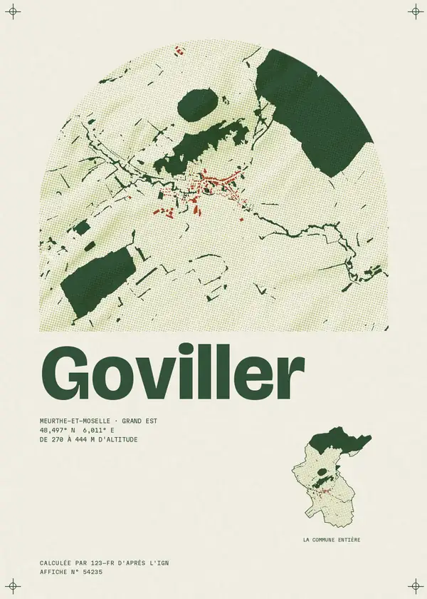 Affiche de Goviller, calculée par 123-fr d'après l'IGN
