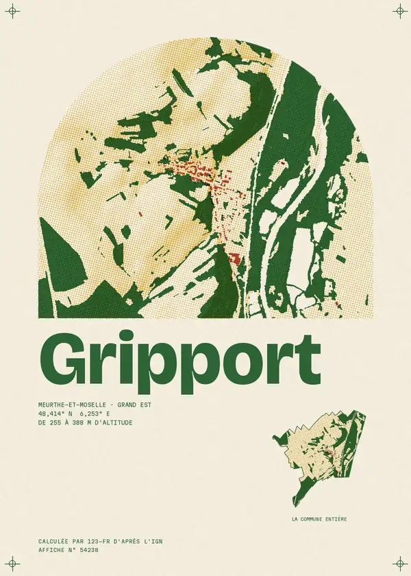 Affiche de Gripport, calculée par 123-fr d'après l'IGN