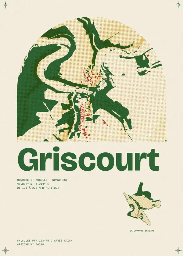 Affiche de Griscourt, calculée par 123-fr d'après l'IGN