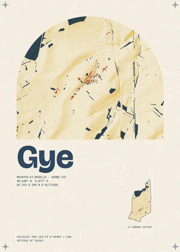 Affiche de Gye, calculée par 123-fr d'après l'IGN