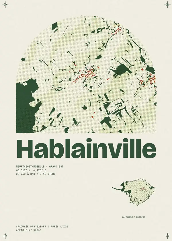 Affiche de Hablainville, calculée par 123-fr d'après l'IGN