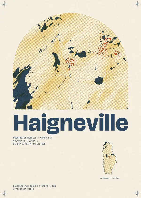 Affiche de Haigneville, calculée par 123-fr d'après l'IGN