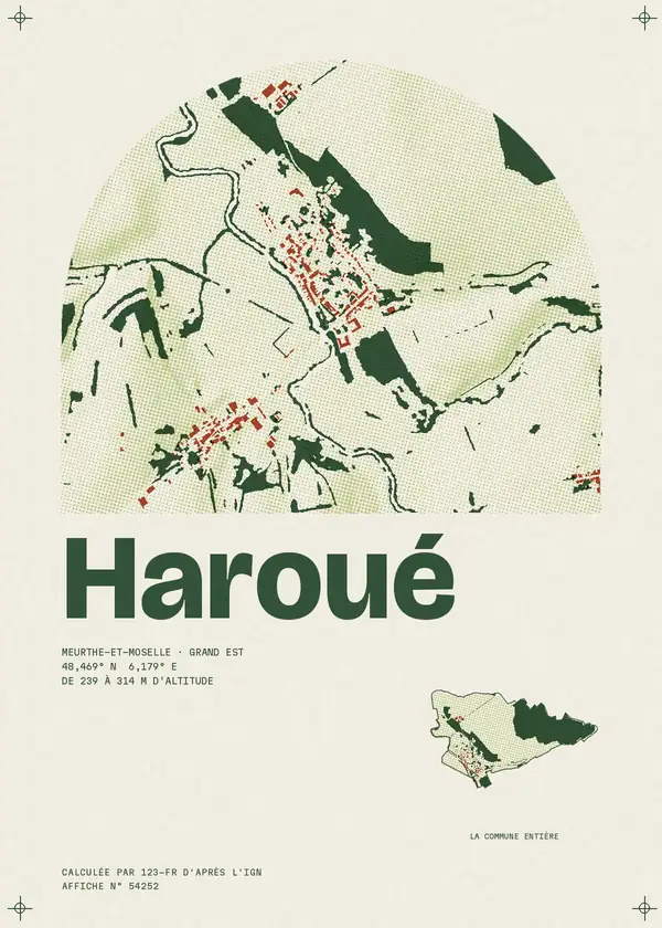 Affiche de Haroué, calculée par 123-fr d'après l'IGN