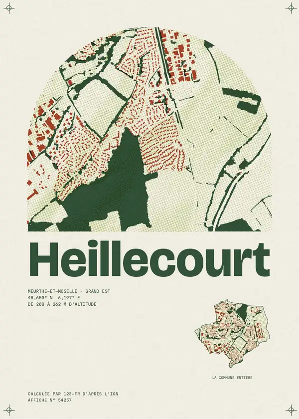 Affiche de Heillecourt, calculée par 123-fr d'après l'IGN