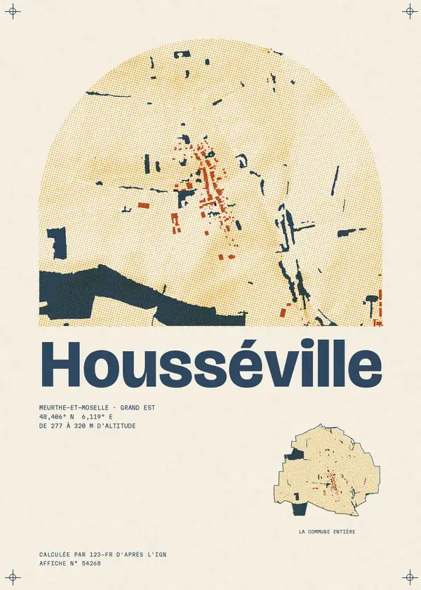 Affiche de Housséville, calculée par 123-fr d'après l'IGN