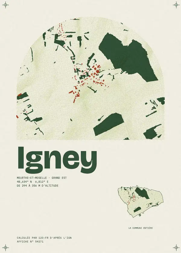 Affiche de Igney, calculée par 123-fr d'après l'IGN