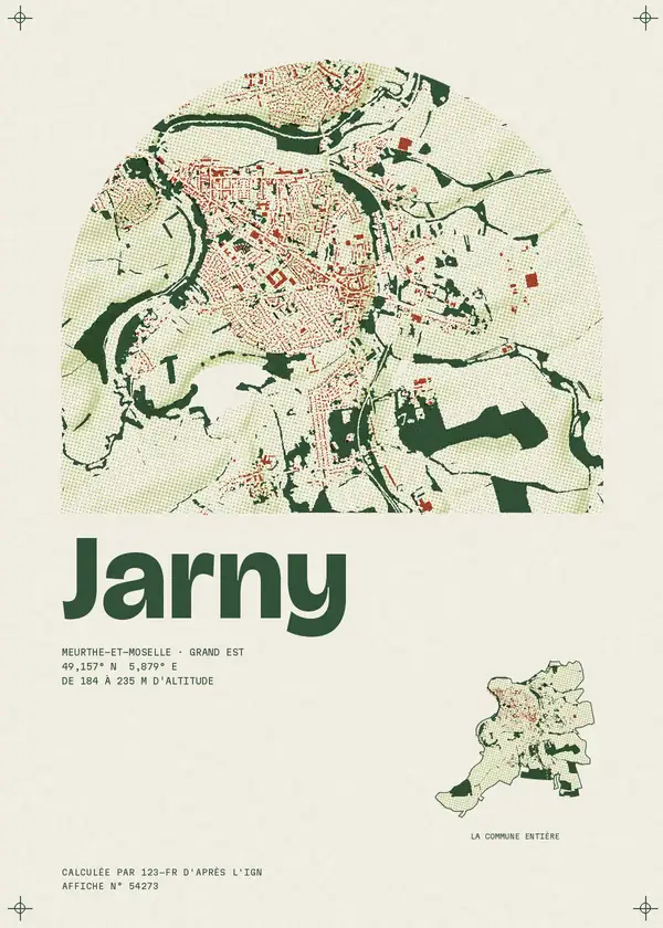 Affiche de Jarny, calculée par 123-fr d'après l'IGN