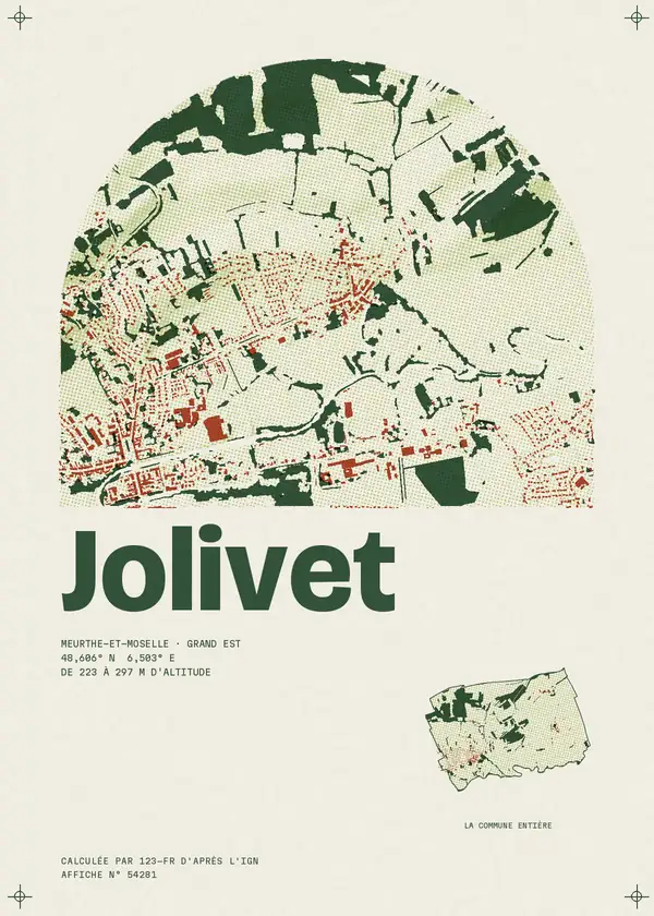 Affiche de Jolivet, calculée par 123-fr d'après l'IGN