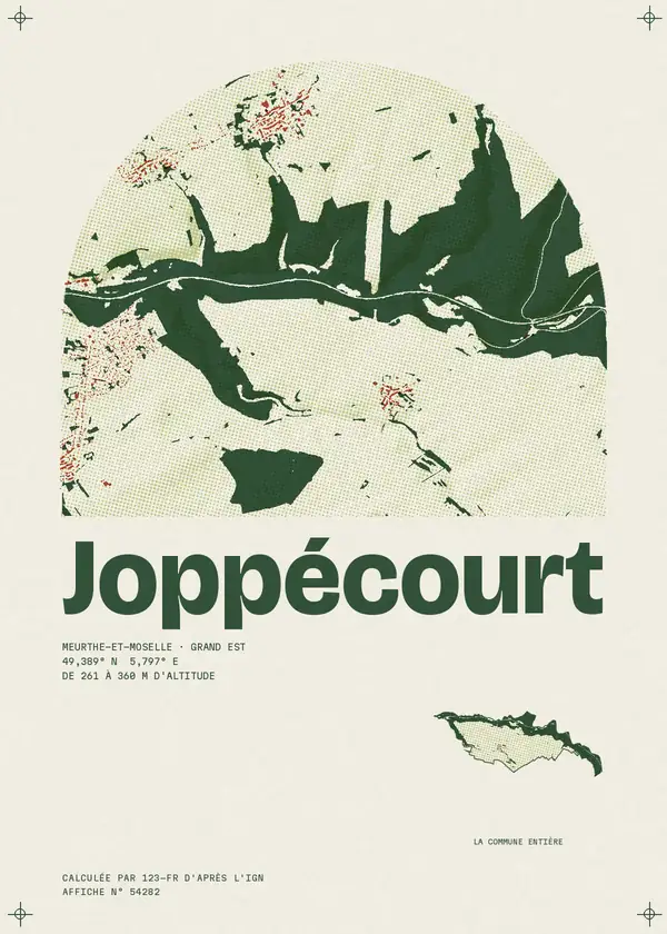 Affiche de Joppécourt, calculée par 123-fr d'après l'IGN