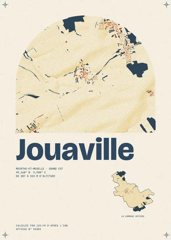 Affiche de Jouaville, calculée par 123-fr d'après l'IGN