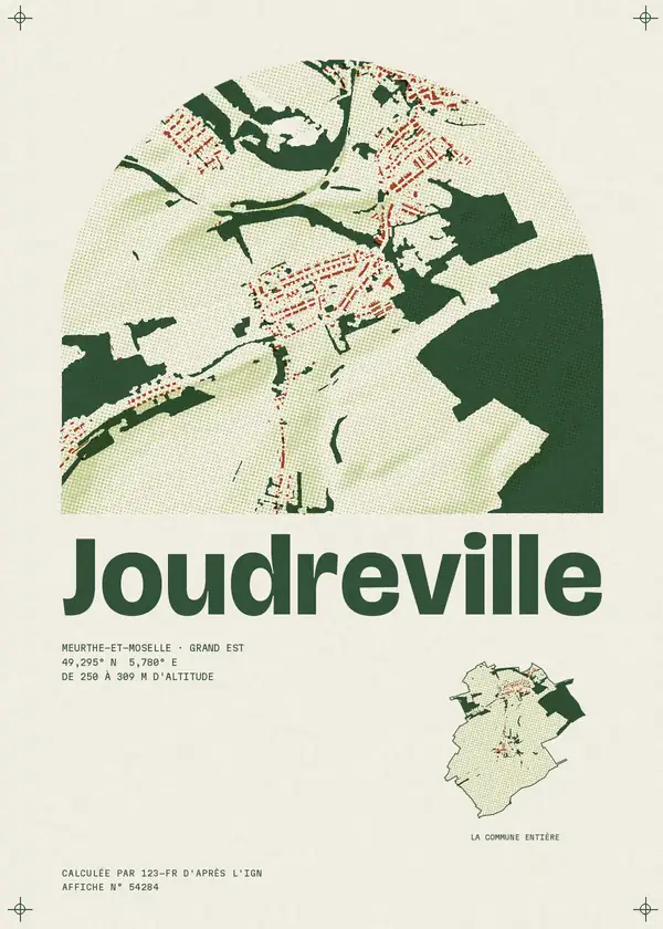 Affiche de Joudreville, calculée par 123-fr d'après l'IGN