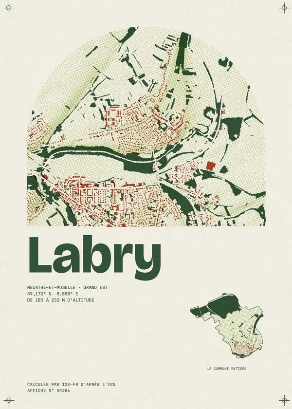 Affiche de Labry, calculée par 123-fr d'après l'IGN