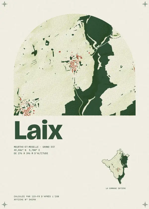 Affiche de Laix, calculée par 123-fr d'après l'IGN
