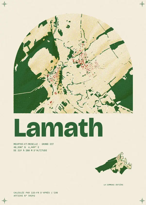Affiche de Lamath, calculée par 123-fr d'après l'IGN