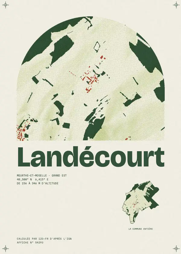 Affiche de Landécourt, calculée par 123-fr d'après l'IGN