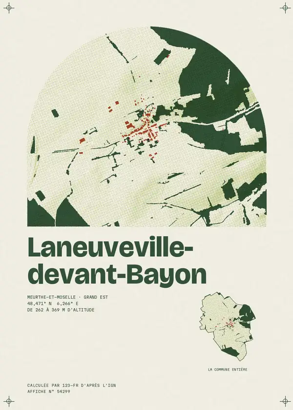 Affiche de Laneuveville-devant-Bayon, calculée par 123-fr d'après l'IGN