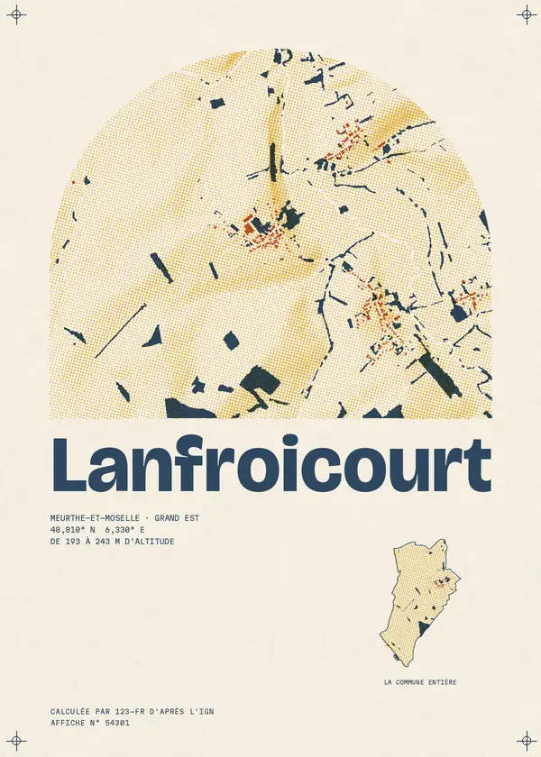 Affiche de Lanfroicourt, calculée par 123-fr d'après l'IGN