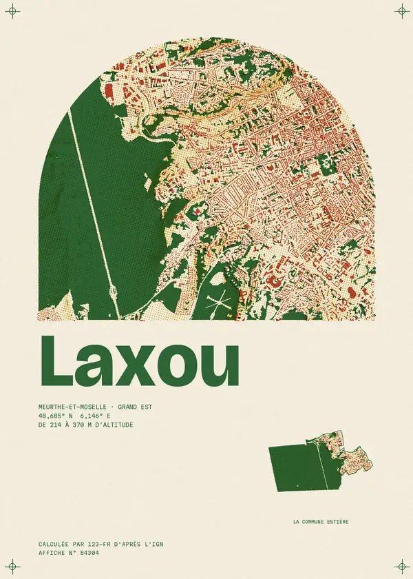 Affiche de Laxou, calculée par 123-fr d'après l'IGN