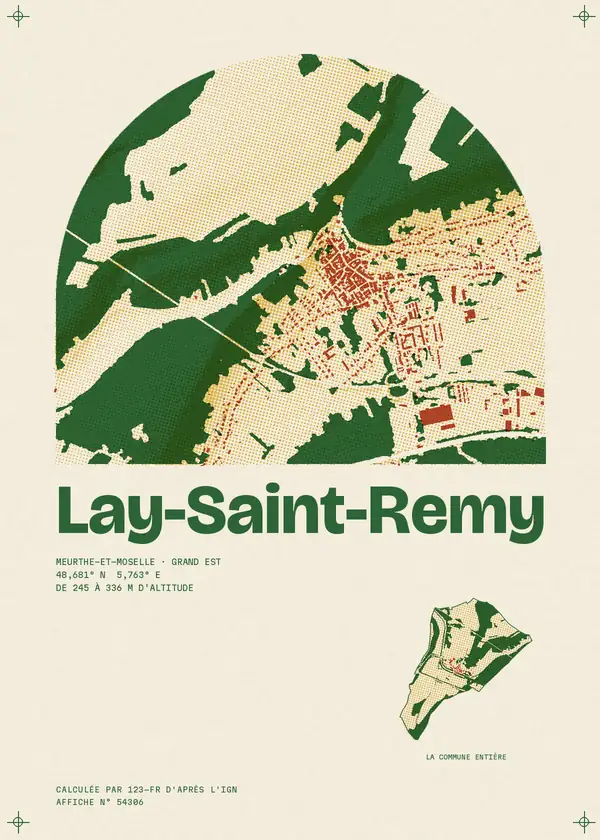Affiche de Lay-Saint-Remy, calculée par 123-fr d'après l'IGN