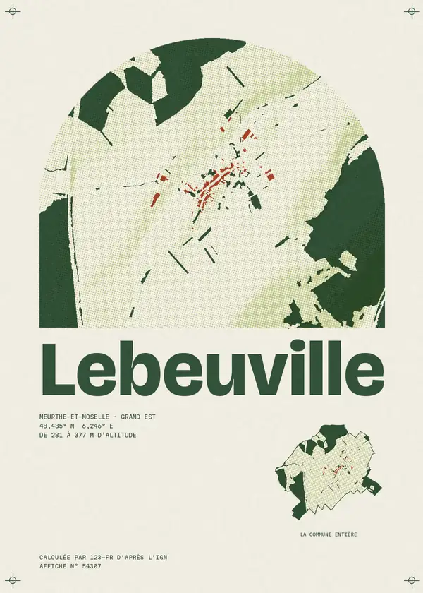 Affiche de Lebeuville, calculée par 123-fr d'après l'IGN