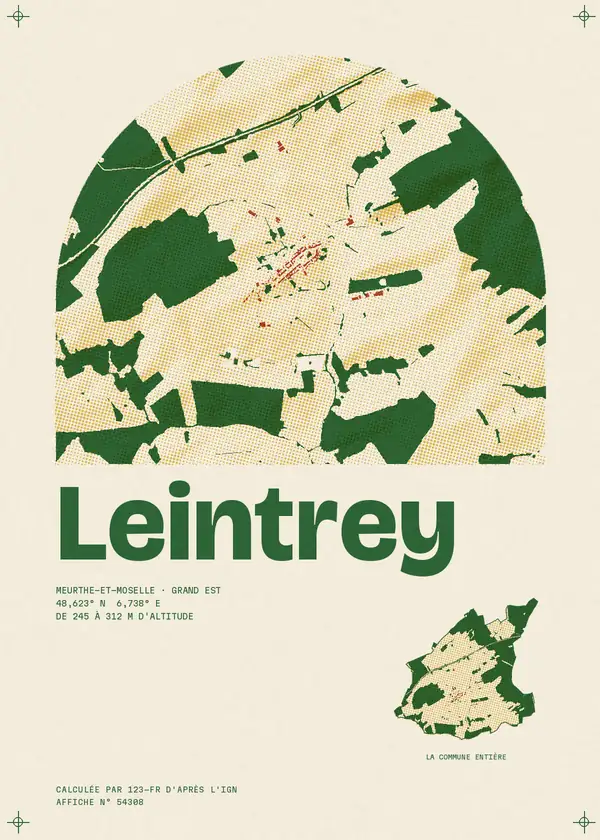 Affiche de Leintrey, calculée par 123-fr d'après l'IGN