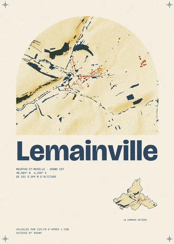 Affiche de Lemainville, calculée par 123-fr d'après l'IGN