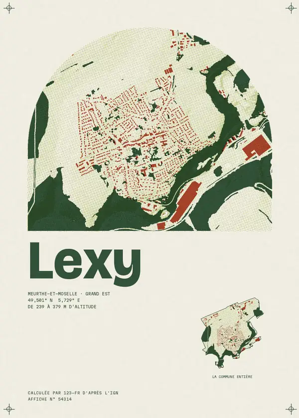 Affiche de Lexy, calculée par 123-fr d'après l'IGN