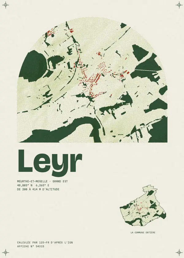 Affiche de Leyr, calculée par 123-fr d'après l'IGN