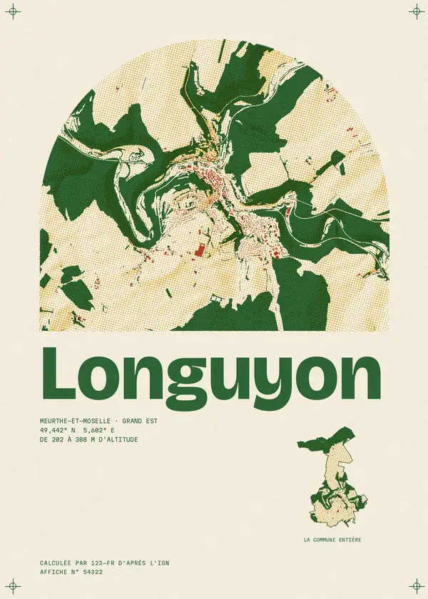 Affiche de Longuyon, calculée par 123-fr d'après l'IGN