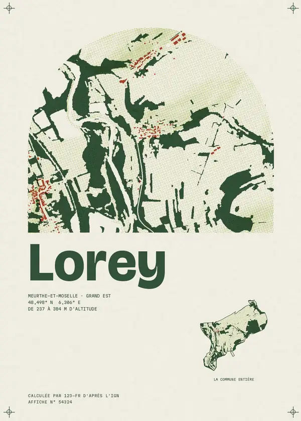 Affiche de Lorey, calculée par 123-fr d'après l'IGN