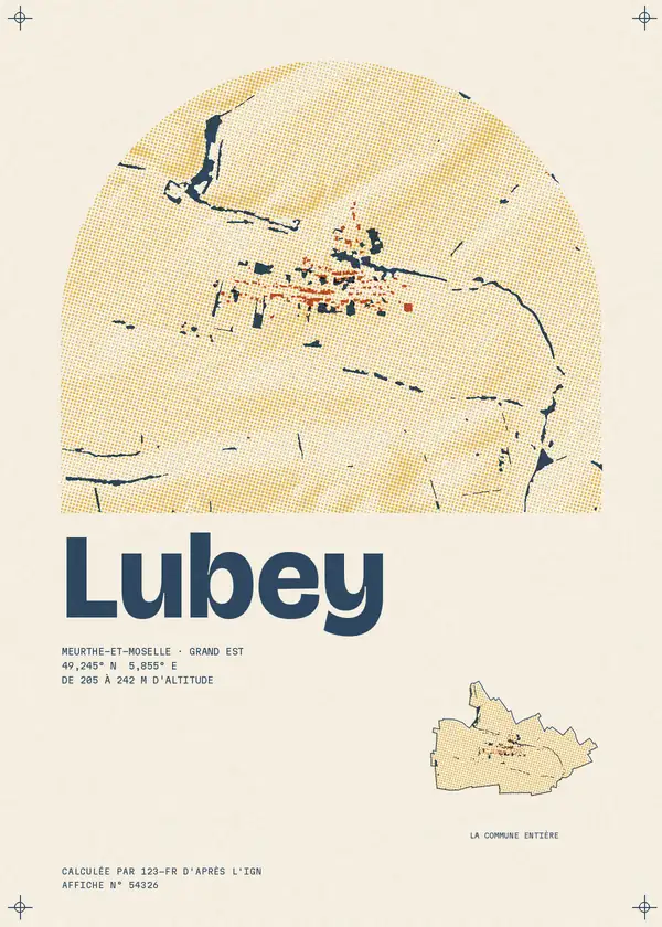 Affiche de Lubey, calculée par 123-fr d'après l'IGN